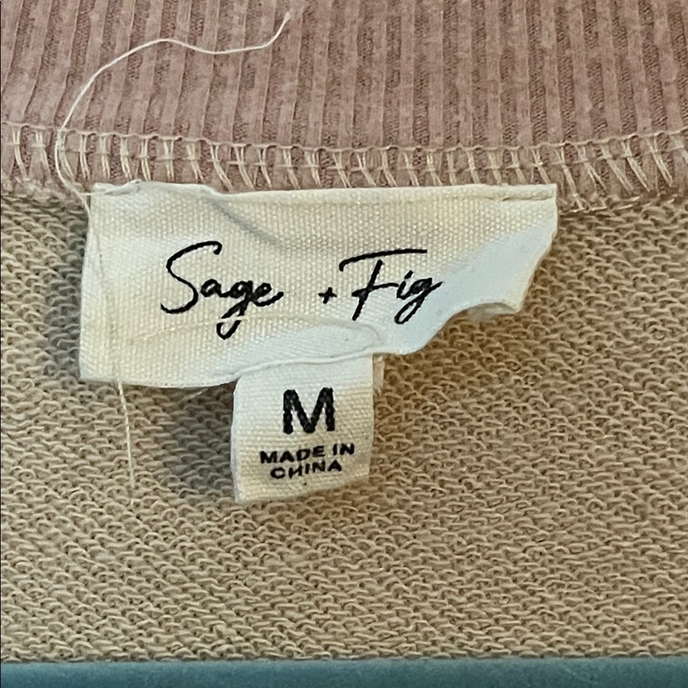 Sage & Fig Multicolor Patchwork Peace Sign Sweats… - image 2